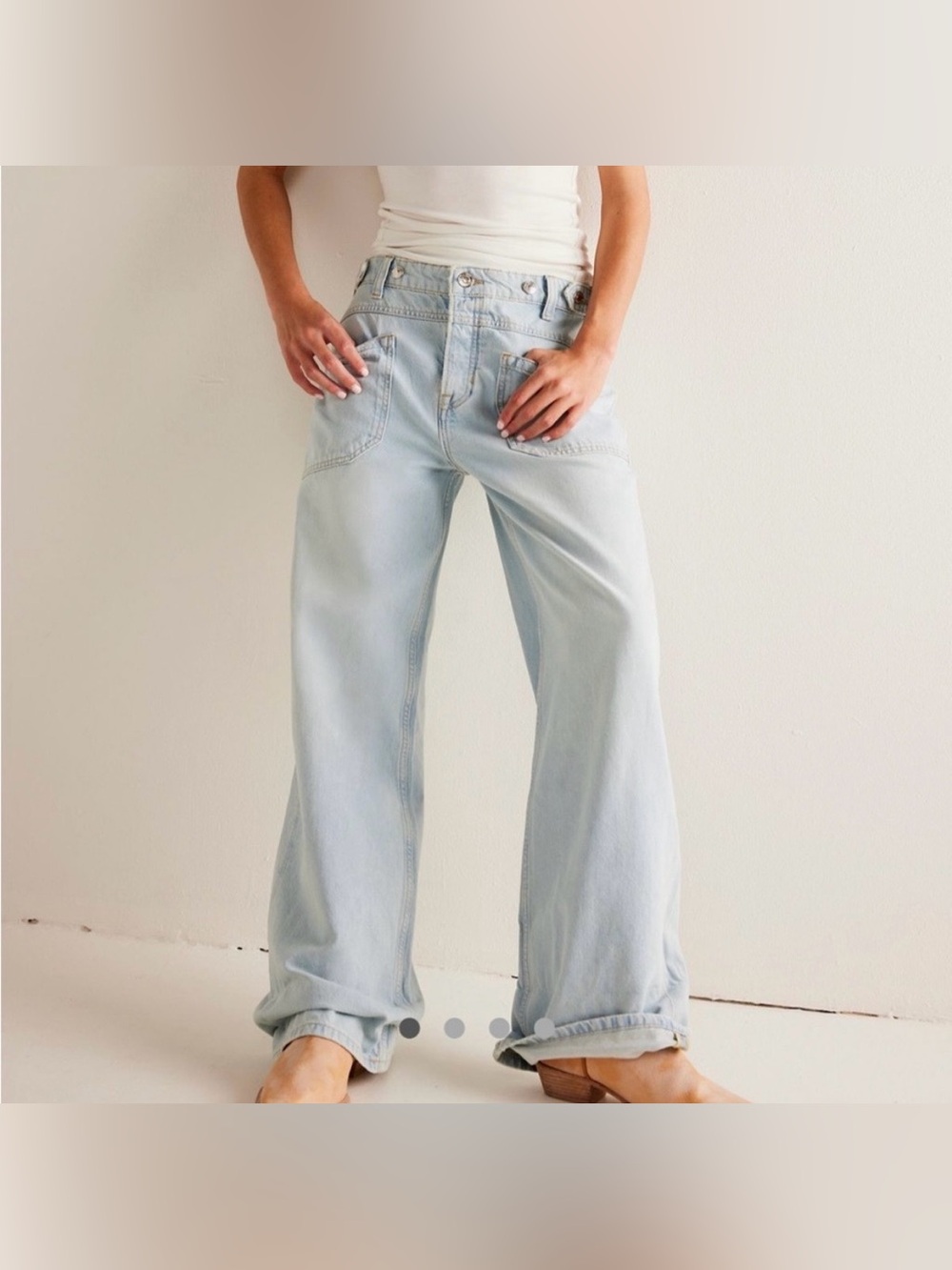 We the Free Palmer Cuffed Jeans in Daydream Blue